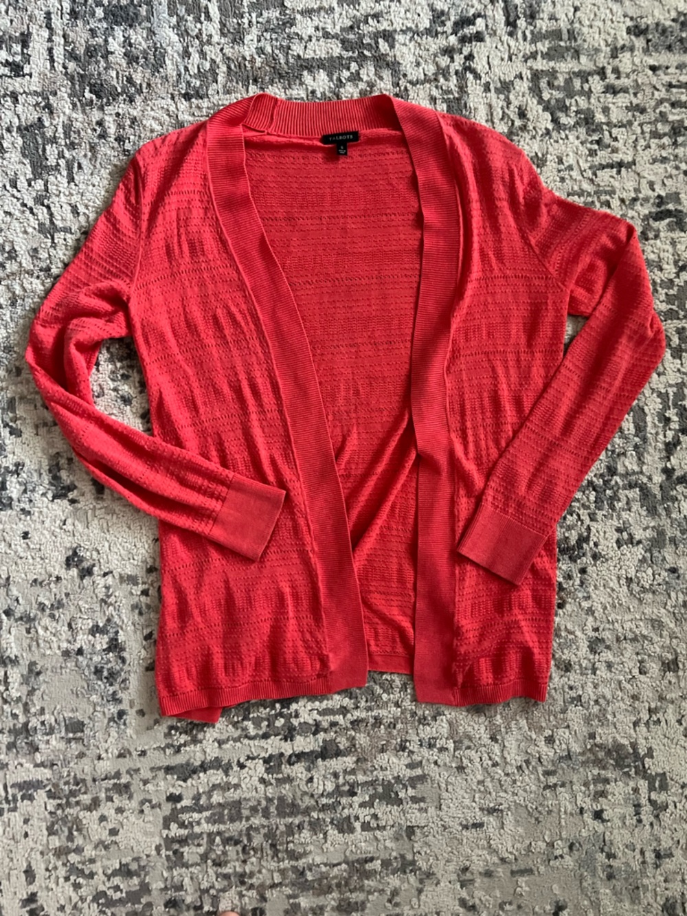Talbots Coral Open-Front‎ Lightweight Cardigan